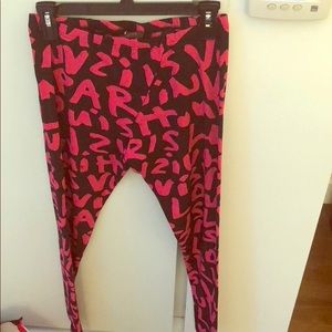 Louis Vuitton Pink Neon Graffiti Leggings